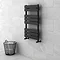 Milan Matt Black 800 x 500 Heated Towel Rail  Standard Large Image