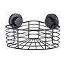 Milan Matt Black Corner Wire Shower Caddy with Suction Fixing