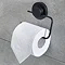 Milan Matt Black Toilet Roll Holder with Suction Fixing Large Image