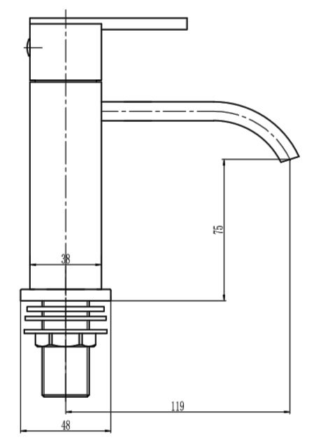 Milan Modern Bath Filler Tap - Brushed Brass