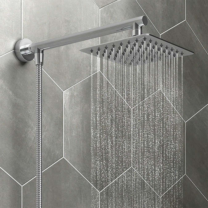 Milan Modern Bath Shower Mixer Inc. Overhead Rainfall Shower Head  Profile Large Image