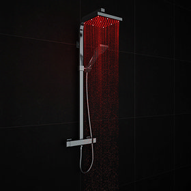 Milan Modern LED Thermostatic Shower - Chrome Large Image