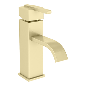 Milan Modern Mono Basin Mixer Tap - Brushed Brass