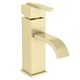 Milan Modern Mono Basin Mixer Tap - Brushed Brass