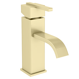 Milan Modern Mono Basin Mixer Tap - Brushed Brass