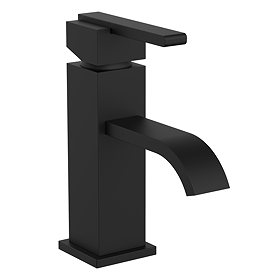 Milan Modern Mono Basin Mixer Tap - Matt Black