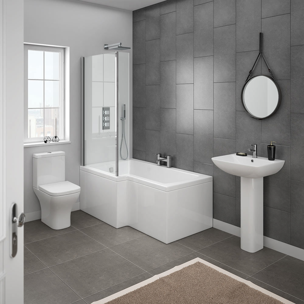 Milan Modern Shower Bath Suite  Standard Large Image