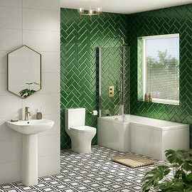 Milan Modern Shower Bath Suite Large Image