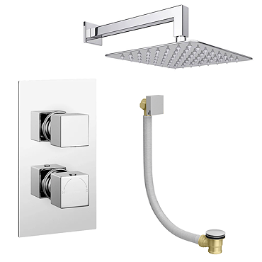 Milan Modern Shower Package (Fixed Shower Head + Overflow Bath Filler)