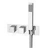 Milan Modern Square Concealed Thermostatic 2-Way Shower Valve with Handset + Freeflow Bath Filler  Profile Large Image