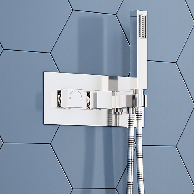 Milan Modern Square Concealed Thermostatic 2-Way Shower Valve with Handset