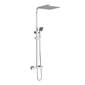 Milan Modern Square Thermostatic Shower (300 x 300mm Head - Chrome) Large Image