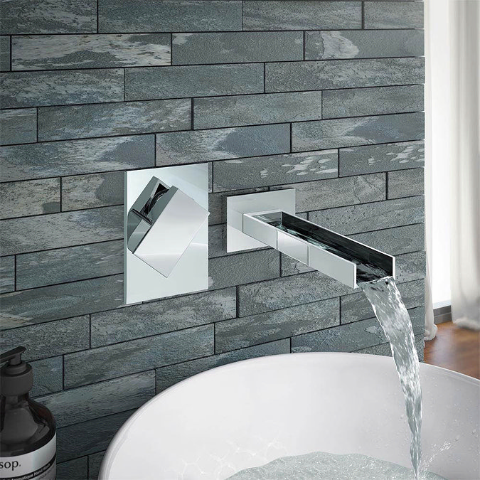 Milan Modern Wall Mounted Waterfall Basin/Bath Spout - Chrome