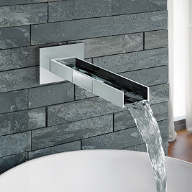 Milan Modern Wall Mounted Waterfall Basin/Bath Spout - Chrome