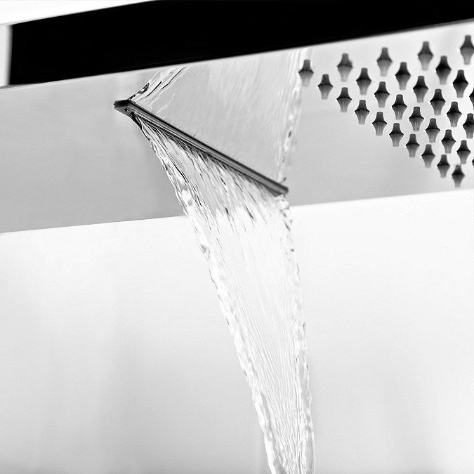 Milan Rectangular Rainfall Shower Head + Water Blade  Standard Large Image