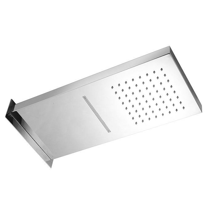 Milan Rectangular Rainfall Shower Head + Water Blade Large Image