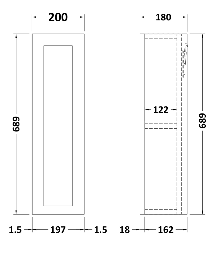 Milan Shaker 200mm Wall Cabinet - Autumn Oak