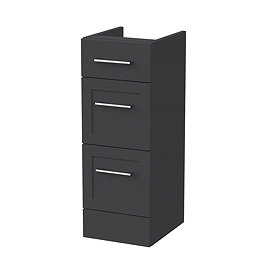 Milan Shaker 300mm 3-Drawer Unit - Soft Black
