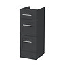 Milan Shaker 300mm 3-Drawer Unit - Soft Black