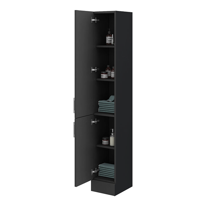Milan Shaker 300mm Floorstanding Tallboy Unit - Soft Black