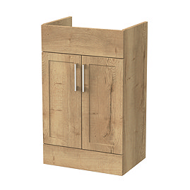 Milan Shaker 500mm Autumn Oak 2-Door Floor Standing Vanity Unit