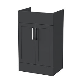 Milan Shaker 500mm Soft Black 2-Door Floor Standing Vanity Unit