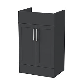 Milan Shaker 500mm Soft Black 2-Door Floor Standing Vanity Unit