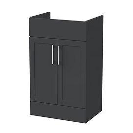 Milan Shaker 500mm Soft Black 2-Door Floor Standing Vanity Unit