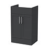Milan Shaker 500mm Soft Black 2-Door Floor Standing Vanity Unit