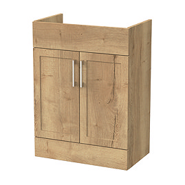 Milan Shaker 600mm Autumn Oak 2-Door Floor Standing Vanity Unit