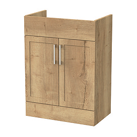 Milan Shaker 600mm Autumn Oak 2-Door Floor Standing Vanity Unit