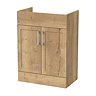 Milan Shaker 600mm Autumn Oak 2-Door Floor Standing Vanity Unit