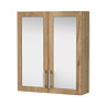 Milan Shaker 600mm Mirror Cabinet - Autumn Oak