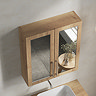 Milan Shaker 600mm Mirror Cabinet - Autumn Oak
