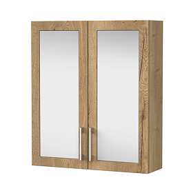 Milan Shaker 600mm Mirror Cabinet - Autumn Oak