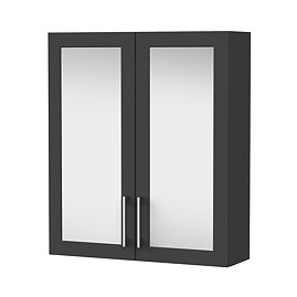 Milan Shaker 600mm Mirror Cabinet - Soft Black
