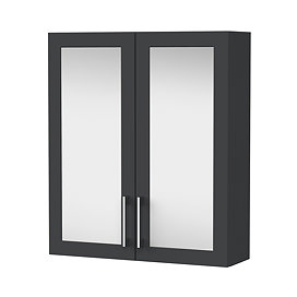 Milan Shaker 600mm Mirror Cabinet - Soft Black