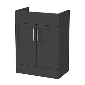 Milan Shaker 600mm Soft Black 2-Door Floor Standing Vanity Unit