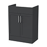 Milan Shaker 600mm Soft Black 2-Door Floor Standing Vanity Unit