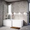 Milan Shower Bath - 1600mm L Shaped with Acrylic Panel