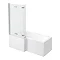 Milan Shower Bath - 1600mm L Shaped with Double Hinged Screen + Panel Large Image