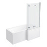 Milan RH Shower Bath - 1600mm L Shaped with Double Hinged Screen + Panel Large Image