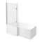 Milan Shower Bath - 1600mm L Shaped with Hinged Screen + Panel Large Image