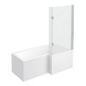 Milan RH Shower Bath - 1600mm L Shaped with Hinged Screen + Panel Large Image