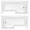 Milan Shower Bath - 1800mm L Shaped with Screen + Panel