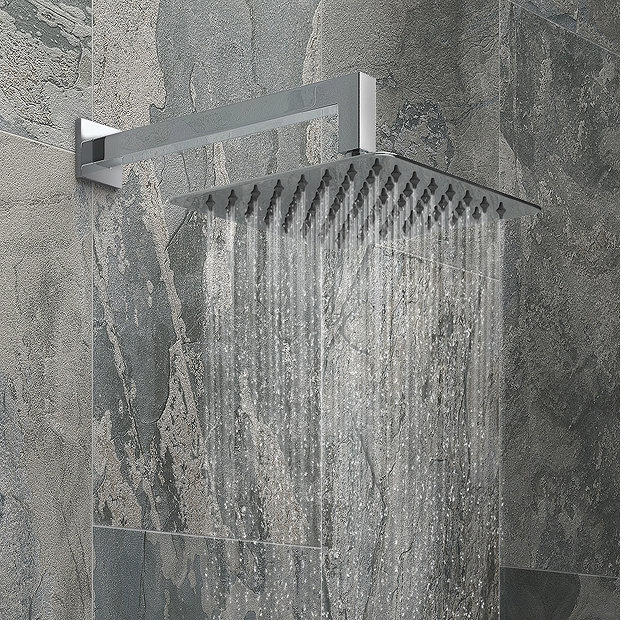 Milan Shower Bath + Concealed 1 Outlet Shower Pack (1700 L Shaped with Screen + Panel)  In Bathroom Large Image