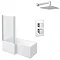 Milan Shower Bath + Concealed 1 Outlet Shower Pack (1700 L Shaped with Screen + Panel) Large Image