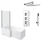 Milan Shower Bath + Concealed 2 Outlet Shower Pack (1700 L Shaped with Screen + Panel) Large Image