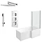 Milan RH Shower Bath + Concealed 2 Outlet Shower Pack (1700 L Shaped with Screen + Panel) Large Imag