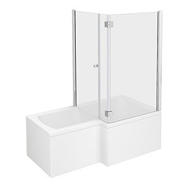 Milan RH Shower Bath Enclosure 1500mm inc. Hinged Screen + Panel Large Image